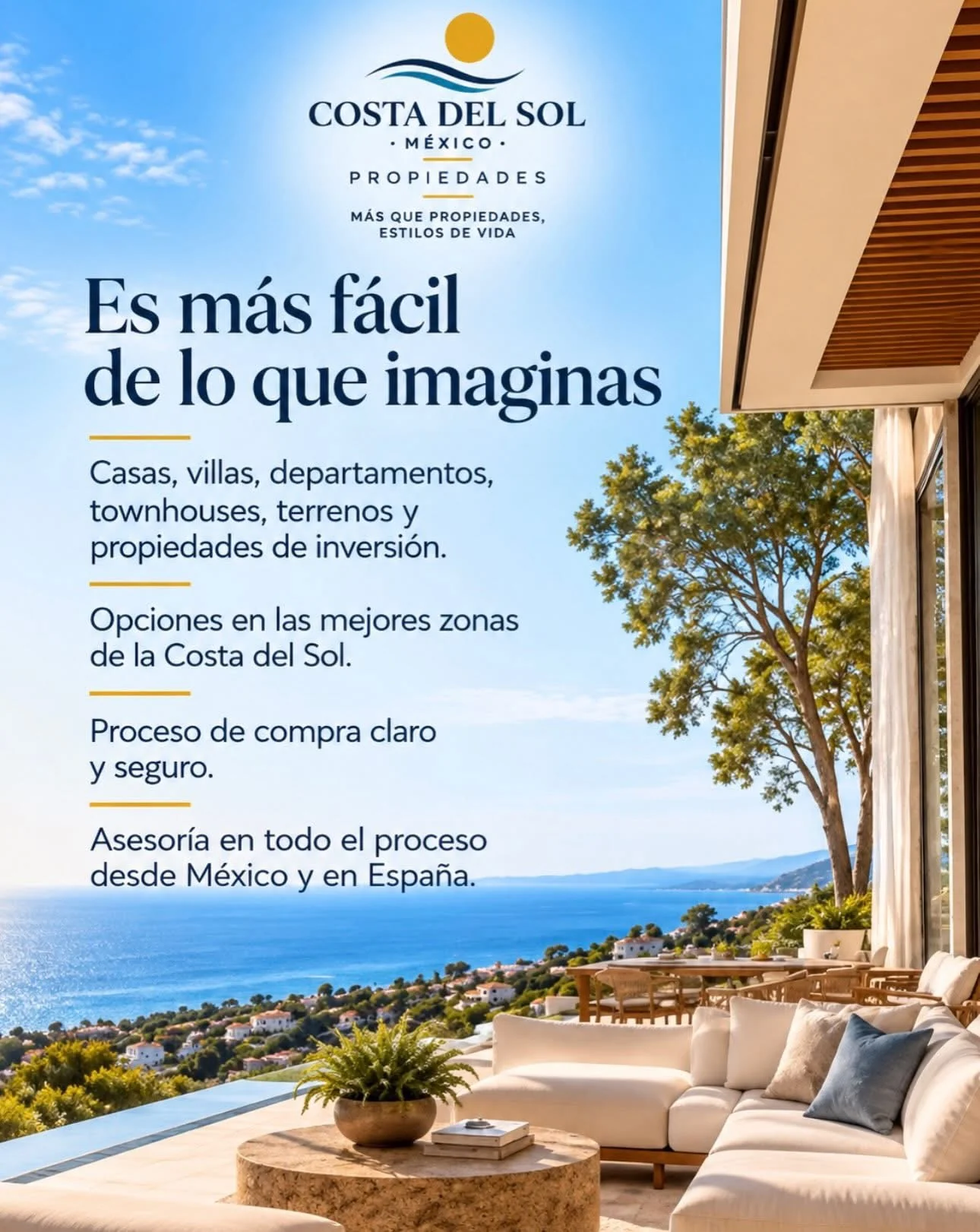 Terraza de vivienda con vistas al mar